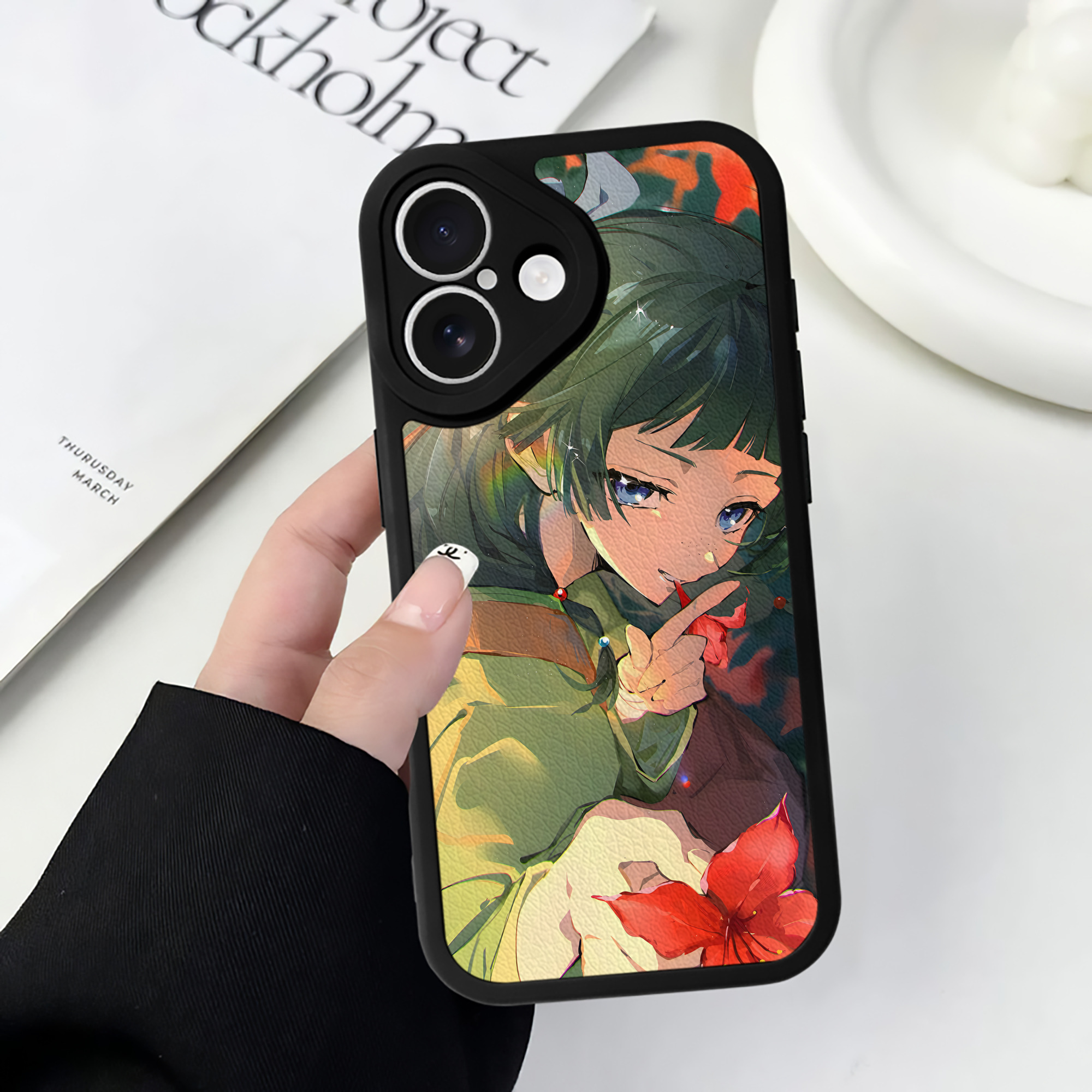 （画像用） 薬屋のひとりごと The Apothecary Diaries 【iPhone 16シリーズ対応】シリコンスマホケース（レザー調） 材質：シリコン